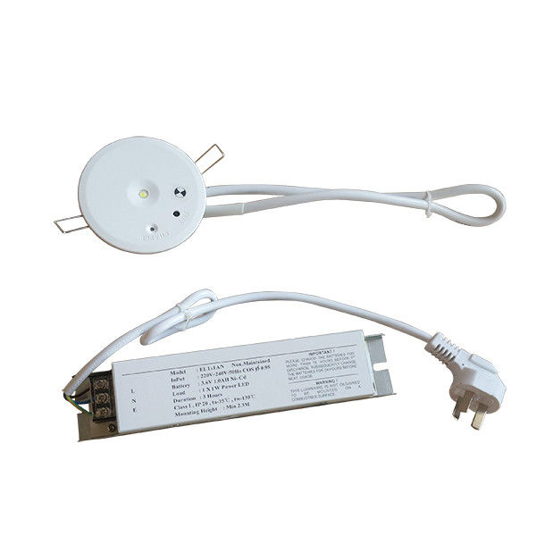 ไฟฉุกเฉิน LED แบบฝังฝ้าเพดาน ชาร์จไฟได้ พร้อมแบตเตอรี่สำรอง 3W SMD สีขาว แบตเตอรี่ Ni-Mh