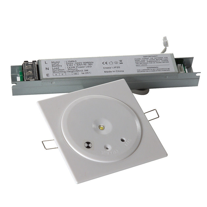 IP20 ไฟฉายฉุกเฉิน LED หลังคาพาณิชย์ พร้อมแบตเตอรี่สํารอง 1W SMD Ni-Cd แบตเตอรี่ 3 ชั่วโมง EL104N-1