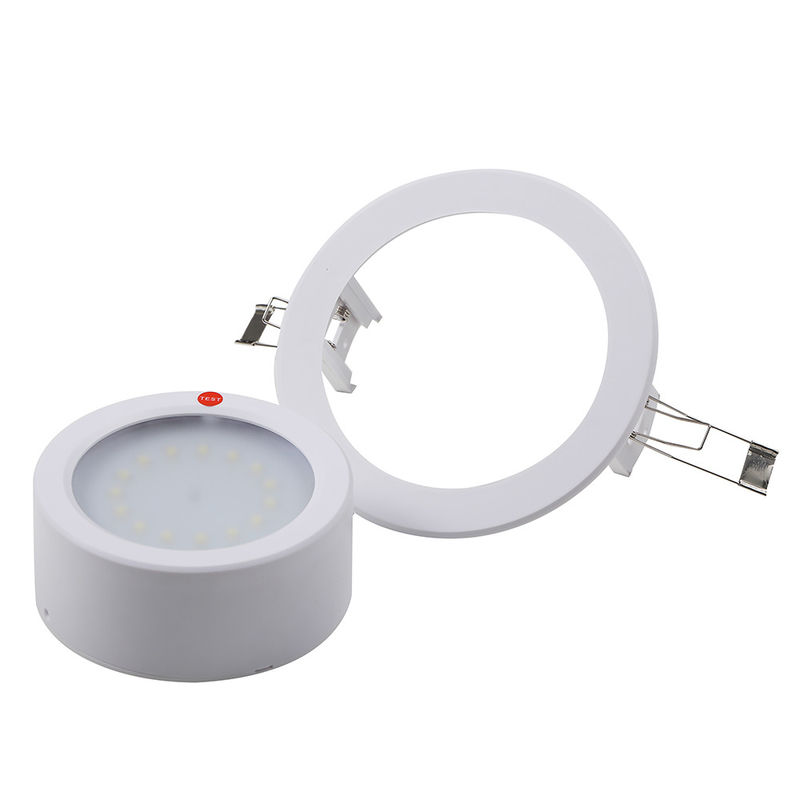 LED เพดานปิดภาคเรียน 3W ไฟฉุกเฉิน ABS ปลอก 60Hz 5 ชิ้น SMD Ni-Cd แบตเตอรี่ L128N