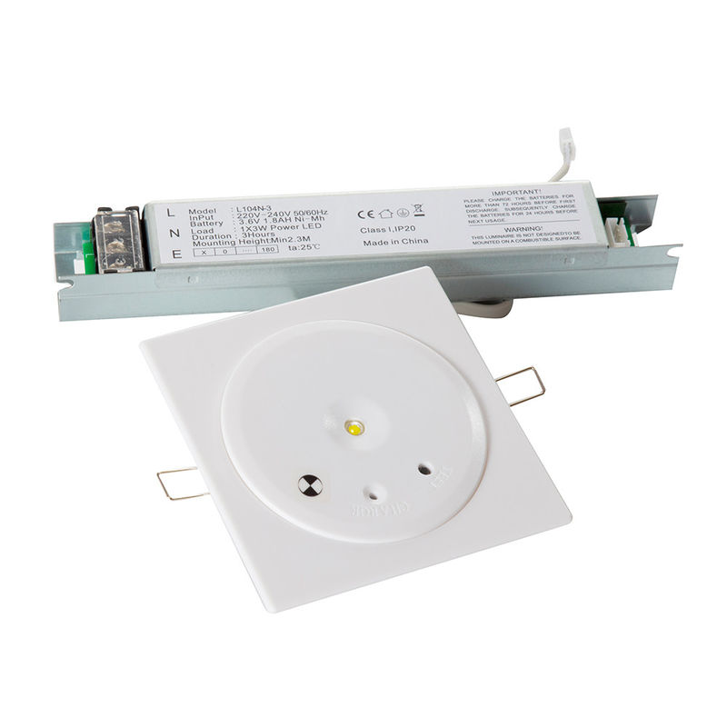3 ชั่วโมง ระยะเวลา LED ไฟฉุกเฉินด้วย 3W SMD LED ขาวสําหรับเพดาน