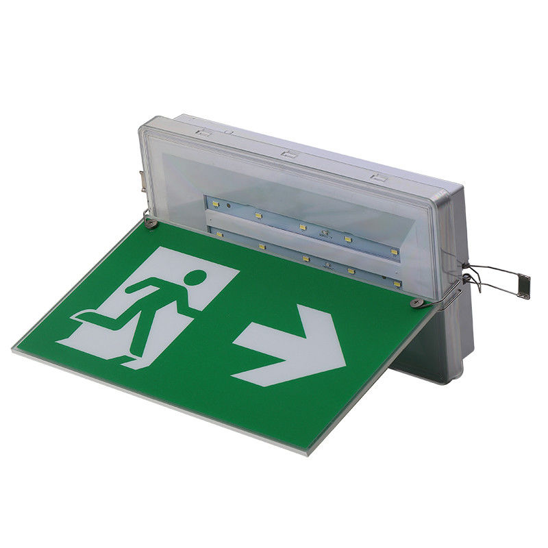 ป้ายทางออก LED 5W ไฟฉุกเฉินกันน้ำ IP65 220V 240V แบตเตอรี่ Ni Cd โคมไฟ L212N