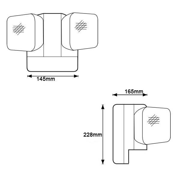 6W Twin Spot LED แสงฉุกเฉิน 6500K 3.6V 3.0Ah Ni-Cd แบตเตอรี่ PC Casing IP20