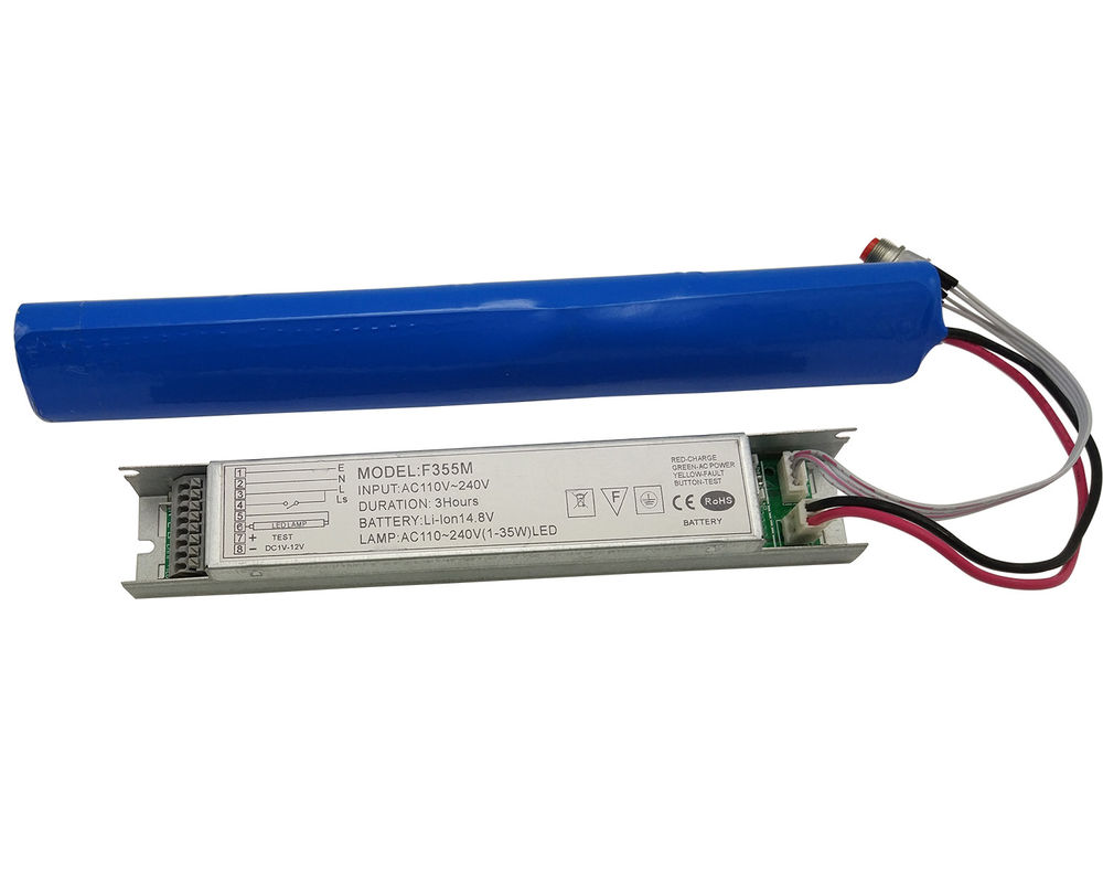LED Emergency Conversion Kit Self Test แบตเตอรี่ Li-Ion 1-3 ชั่วโมง เวลาฉุกเฉิน