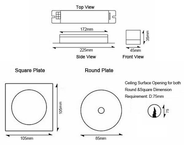 ไฟฉายฉุกเฉิน LED หลังคาที่ไม่รักษาด้วยเวลาใช้งาน 3 ชั่วโมง และแบตเตอรี่ Ni-mH