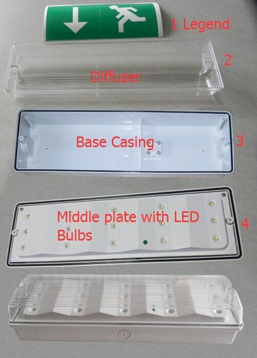 ไฟฉุกเฉิน LED กันน้ำแบบกำหนดเองสำหรับพื้นที่เปียกภายนอกอาคาร พร้อมแบตเตอรี่สำรอง ไฟดับ IP65 EL015EM